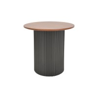 Tραπέζια σαλονιού Dovel pakoworld mdf σετ 2τεμ. καρυδι-μαύρο μεταλλο