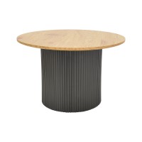 Tραπέζια σαλονιού Dovel pakoworld mdf σετ 2τεμ. sonoma-μαύρο μεταλλο