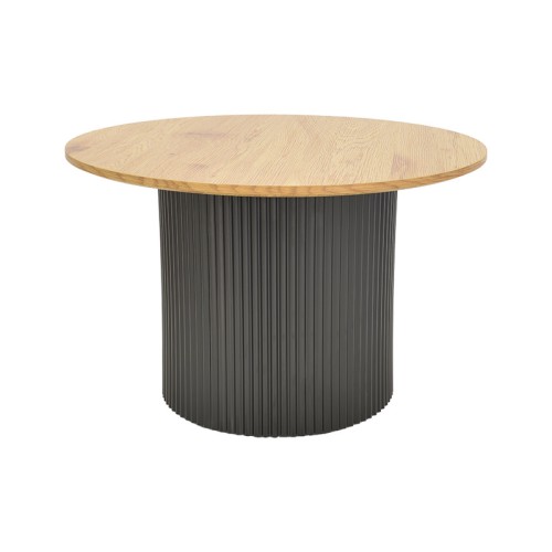 Tραπέζια σαλονιού Dovel pakoworld mdf σετ 2τεμ. sonoma-μαύρο μεταλλο