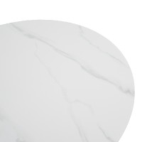 Τραπέζι σαλονιού Franzel pakoworld sintered stone σε όψη μαρμάρου-mdf σε φυσική απόχρωση Φ80x40εκ