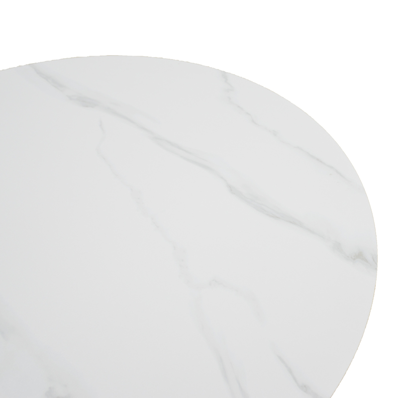 Τραπέζι σαλονιού Franzel pakoworld sintered stone σε όψη μαρμάρου-mdf σε φυσική απόχρωση Φ80x40εκ