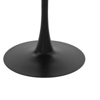 Tραπέζι Balou pakoworld sintered stone σε μαύρη απόχρωση με όψη μαρμάρου-βάση μαύρο μέταλλο Φ120x73εκ