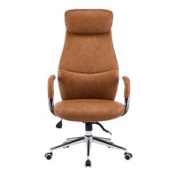 Καρέκλα γραφείου διευθυντή Ferka pakoworld καφέ pu 64x71x120-128εκ