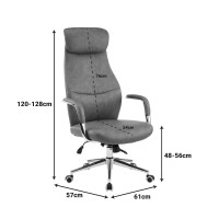 Καρέκλα γραφείου διευθυντή Ferka pakoworld καφέ pu 64x71x120-128εκ