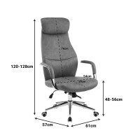 Καρέκλα γραφείου διευθυντή Ferka pakoworld καφέ pu 64x71x120-128εκ