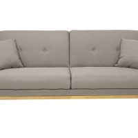 Καναπές-κρεβάτι Carmelo pakoworld με μπεζ-γκρι ύφασμα 214x80x86εκ