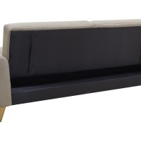 Καναπές-κρεβάτι Carmelo pakoworld με μπεζ-γκρι ύφασμα 214x80x86εκ