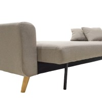 Καναπές-κρεβάτι Carmelo pakoworld με μπεζ-γκρι ύφασμα 214x80x86εκ