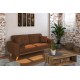Καναπές-κρεβάτι Carmelo pakoworld με καφέ ύφασμα 214x80x86εκ