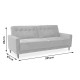 Καναπές - κρεβάτι Chicago pakoworld 3θέσιος με βελούδο ασημί-γκρι 205x86x85εκ