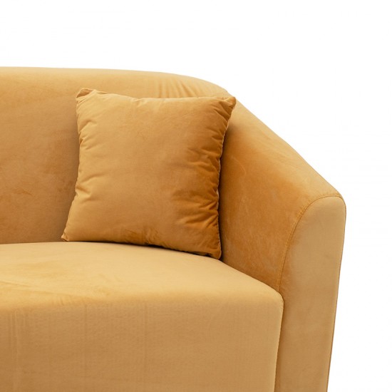 Καναπές 3θέσιος Pax pakoworld με βελούδο κίτρινο 199x77x82εκ