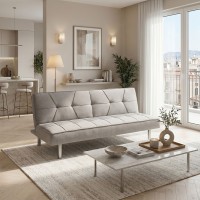Καναπές-κρεβάτι Travis pakoworld 3θέσιος ύφασμα γκρι 175x83x74εκ