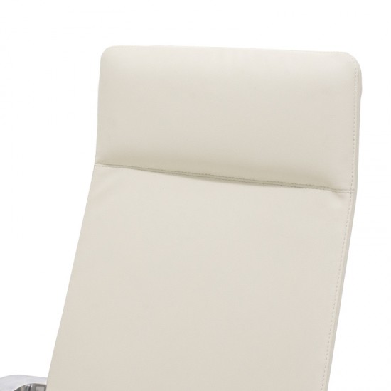 Καρέκλα γραφείου διευθυντή Alaska pakoworld SUPREME QUALITY με white ivory τεχνόδερμα