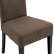 Καρέκλα Ditta pakoworld ύφασμα ανοικτό καφέ-πόδι μασίφ ξύλο μαύρο