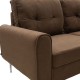 Γωνιακός καναπές Ballon pakoworld αναστρέψιμος υφασμάτινος χρώμα καφέ 218x135x83,5εκ