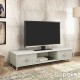 Έπιπλο τηλεόρασης FIRENZE  pakoworld χρώμα γκρι-λευκό 150,5x41x33εκ