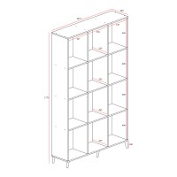Βιβλιοθήκη FIRENZE pakoworld χρώμα sonoma 107x28,6x178εκ