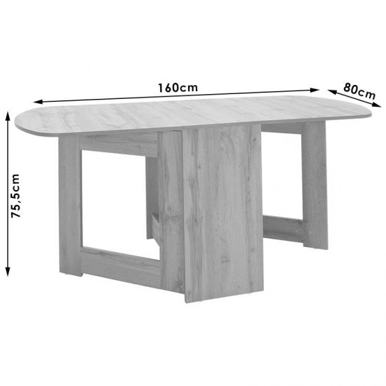 Τραπέζι Nadine pakoworld πολυμορφικό-επεκτεινόμενο χρώμα γκρι antique 160x80x76.5εκ