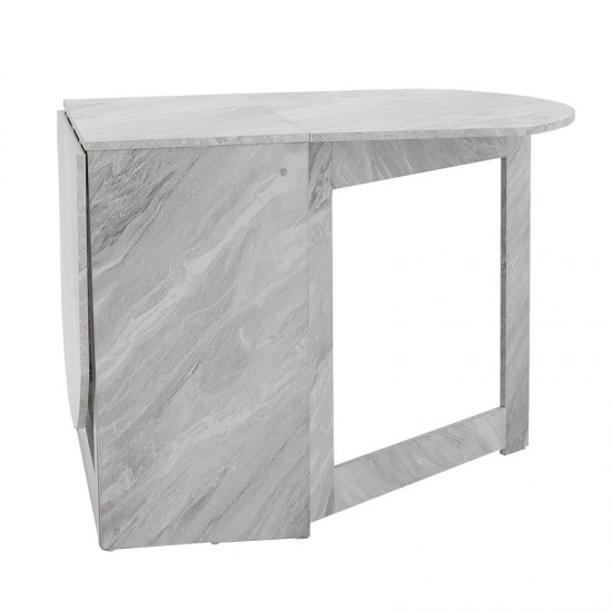Τραπέζι Nadine pakoworld πολυμορφικό-επεκτεινόμενο χρώμα λευκό μαρμάρου 160x80x76.5εκ