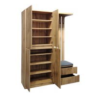 Έπιπλο εισόδου Zomie pakoworld σε oak απόχρωση 131x41.5x180.4εκ