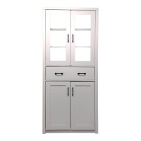 Βιτρίνα-ντουλάπα Nisso pakoworld σε λευκή απόχρωση 80x40x183.5εκ