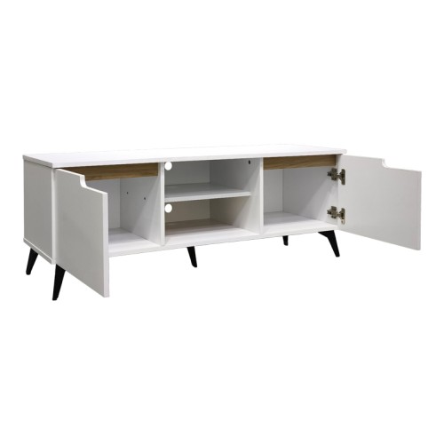 Έπιπλο τηλεόρασης Kemvio pakoworld  sonoma-λευκό 150x38x44εκ