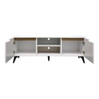 Έπιπλο τηλεόρασης Kemvio pakoworld  sonoma-λευκό 150x38x44εκ