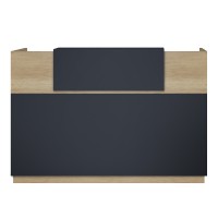 Γραφείο reception Lotus pakoworld σε χρώμα φυσικό - ανθρακί 200x70x110εκ