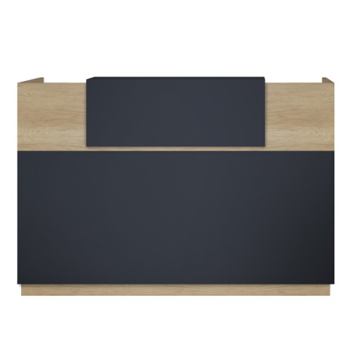 Γραφείο reception Lotus pakoworld σε χρώμα φυσικό - ανθρακί 200x70x110εκ