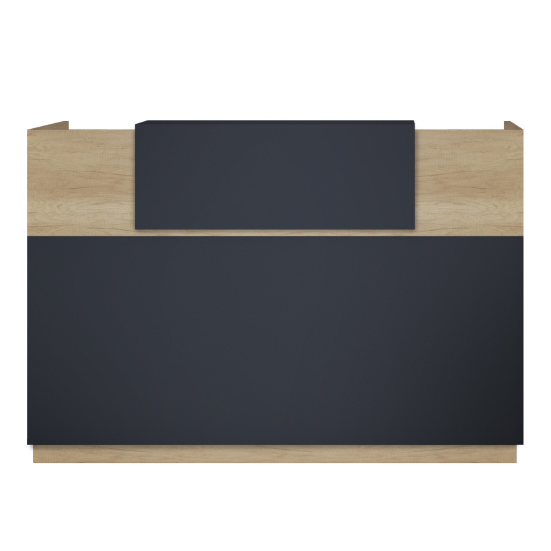 Γραφείο reception Lotus pakoworld σε χρώμα φυσικό - ανθρακί 200x70x110εκ