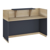Γραφείο reception Lotus pakoworld σε χρώμα φυσικό - ανθρακί 200x70x110εκ