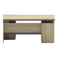 Γραφείο επαγγελματικό Lotus pakoworld με δεξιά γωνία σε φυσική-ανθρακί απόχρωση 200x160x76εκ