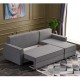 Γωνιακός καναπές κρεβάτι PWF-0524 pakoworld αριστερή γωνία ύφασμα σκούρο γκρι-καρυδί 242x145x88εκ