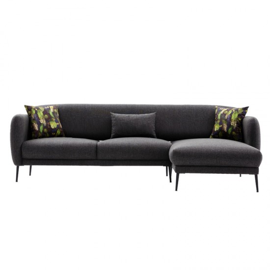 Γωνιακός καναπές-κρεβάτι PWF-0577 pakoworld αριστερή γωνία ύφασμα ανθρακί 265x163x80εκ