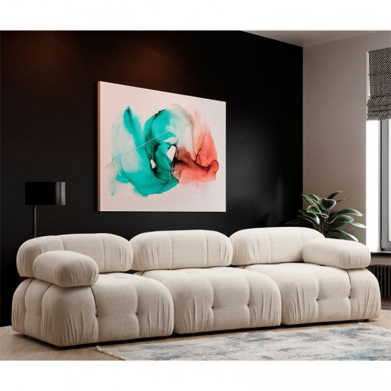 Καναπές 3θέσιος Divine με ύφασμα σε χρώμα κρεμ 288x95x75εκ