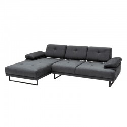 Γωνιακός καναπές με δεξιά γωνία PWF-0586 pakoworld ύφασμα ανθρακί 314x174x83εκ