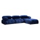 Πολυμορφικός καναπές Divine βελούδο χρώμα μπλε 288/190x75εκ