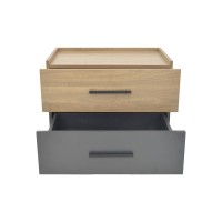 Κομοδίνο Sonlen pakoworld mdf σε sonoma-ανθρακί απόχρωση 60x40x44.5εκ