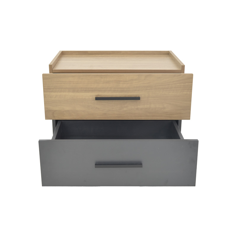 Κομοδίνο Sonlen pakoworld mdf σε sonoma-ανθρακί απόχρωση 60x40x44.5εκ