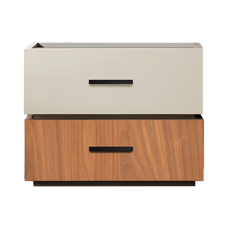 Κομοδίνο Sonlen pakoworld mdf σε καρυδί-μπεζ απόχρωση 60x40x44.5εκ
