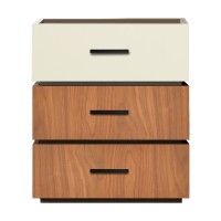 Κομοδίνο Sonlen pakoworld mdf σε καρυδί-μπεζ απόχρωση 60x40x66εκ