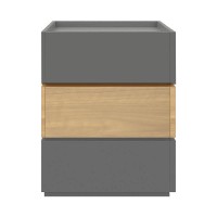 Κομοδίνο Sonlen pakoworld mdf σε sonoma-ανθρακί απόχρωση 60x40x66εκ