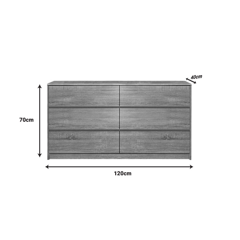 Συρταριέρα Kuanger pakoworld mdf σε φυσική απόχρωση 120x40x70εκ
