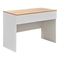 Γραφείο εργασίας Beleton pakoworld με συρτάρια mdf σε oak με λευκή απόχρωση 100x50x75εκ