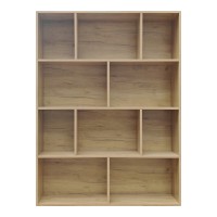 Βιβλιοθήκη Evergin pakoworld mdf σε oak απόχρωση 100x30x135εκ