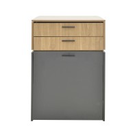 Τουαλέτα κρεβατοκάμαρας Sonlen pakoworld ανθρακί-sonoma 60x45x130εκ