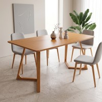 Τραπέζι Pendra pakoworld mdf επιφάνεια με πόδι ξύλο μασίφ σε sonoma απόχρωση 150x80x75εκ