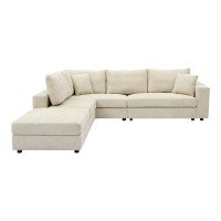 Πολυμορφικός καναπές Navaro pakoworld ύφασμα μπεζ 281x256x85εκ