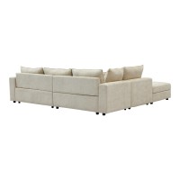 Πολυμορφικός καναπές Navaro pakoworld ύφασμα μπεζ 281x256x85εκ