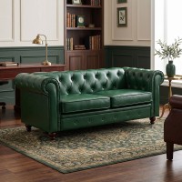 Kαναπές διθέσιος τ. Chesterfield pakoworld pu κυπαρισσί 160x84x67εκ
